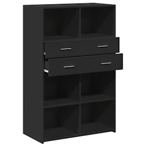 Skříň highboard černá 80 x 42,5 x 124 cm kompozitní dřevo - obrázek 7