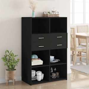 Skříň highboard černá 80 x 42,5 x 124 cm kompozitní dřevo - obrázek 1