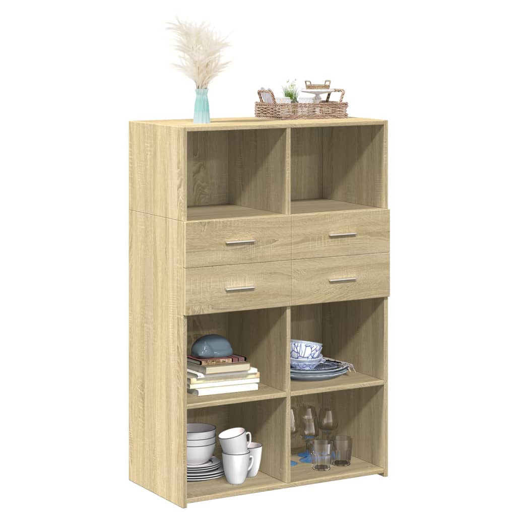 Thumbnail - vidaXL Highboard Sonoma-Eiche 80x42,5x124 cm Holzwerkstoff