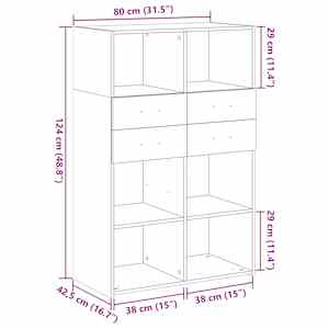 Skříň highboard dub sonoma 80 x 42,5 x 124 cm kompozitní dřevo - obrázek 10