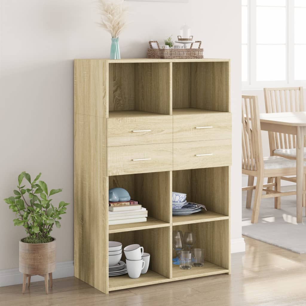 Highboard Sonoma-Eiche 80×42,5×124 cm Holzwerkstoff