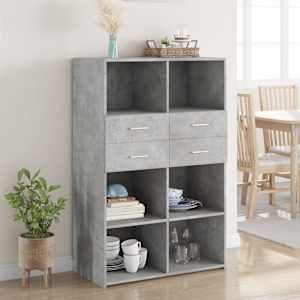 Skříň highboard betonově šedá 80x42,5x124 cm kompozitní dřevo - obrázek 1