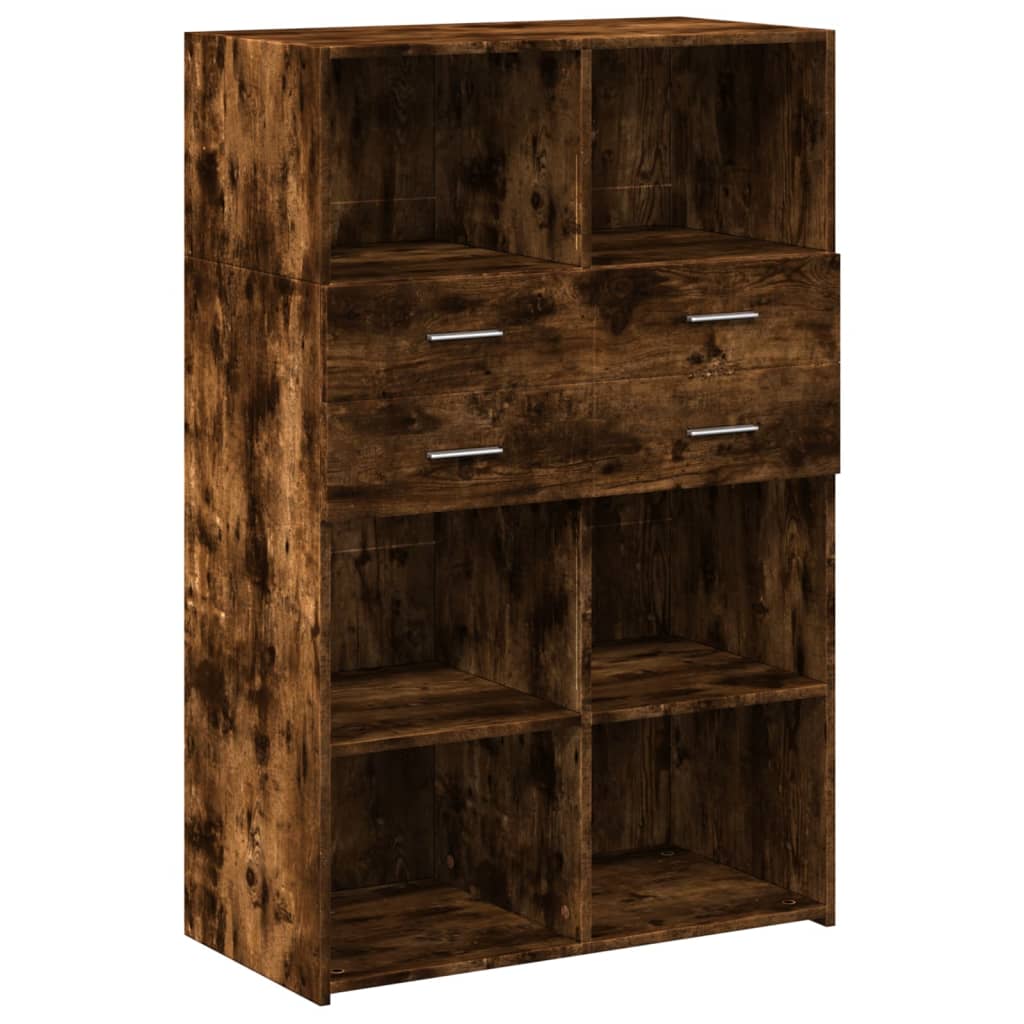 vidaXL Skříň highboard kouřový dub 80 x 42,5 x 124 cm kompozitní dřevo