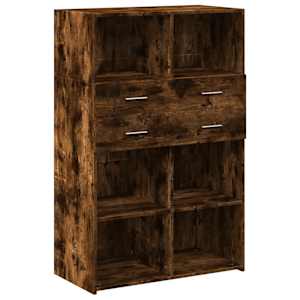 Skříň highboard kouřový dub 80 x 42,5 x 124 cm kompozitní dřevo - obrázek 2