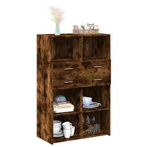 Skříň highboard kouřový dub 80 x 42,5 x 124 cm kompozitní dřevo - obrázek 3