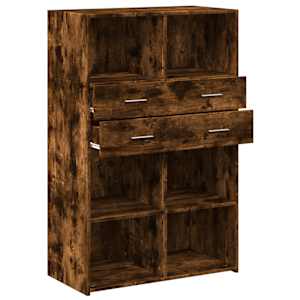 Skříň highboard kouřový dub 80 x 42,5 x 124 cm kompozitní dřevo - obrázek 7