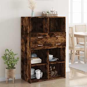 Skříň highboard kouřový dub 80 x 42,5 x 124 cm kompozitní dřevo - obrázek 1