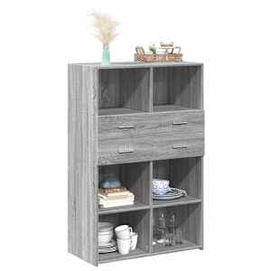 Skříň highboard šedá sonoma 80 x 42,5 x 124 cm kompozitní dřevo - obrázek 3