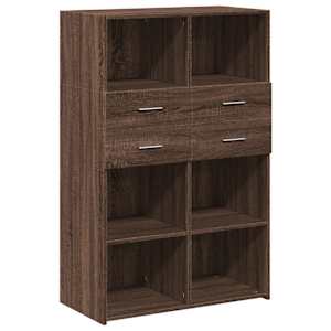 Skříň highboard hnědý dub 80 x 42,5 x 124 cm kompozitní dřevo - obrázek 2