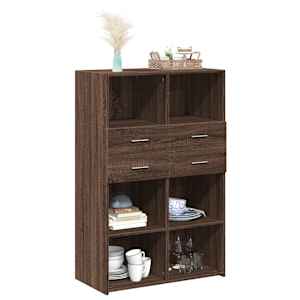 Skříň highboard hnědý dub 80 x 42,5 x 124 cm kompozitní dřevo - obrázek 3