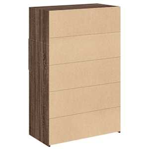 Skříň highboard hnědý dub 80 x 42,5 x 124 cm kompozitní dřevo - obrázek 6