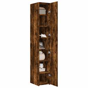 Skříň highboard kouřový dub 30 x 42,5 x 185 cm kompozitní dřevo - obrázek 3