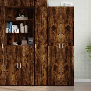Skříň highboard kouřový dub 30 x 42,5 x 185 cm kompozitní dřevo - obrázek 1