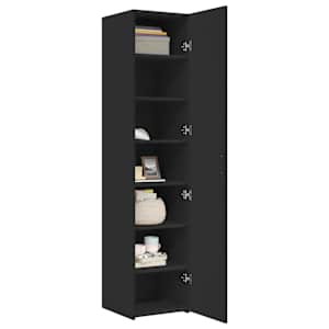 Skříň highboard černá 40 x 42,5 x 185 cm kompozitní dřevo - obrázek 3