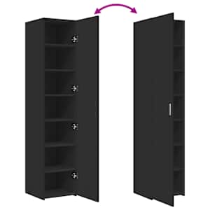 Skříň highboard černá 40 x 42,5 x 185 cm kompozitní dřevo - obrázek 7