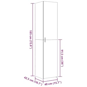 Skříň highboard betonově šedá 40x42,5x185 cm kompozitní dřevo - obrázek 10