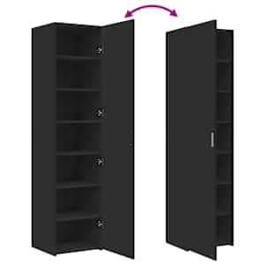 Skříň highboard černá 45 x 42,5 x 185 cm kompozitní dřevo - obrázek 7