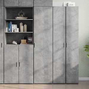 Visoka omara betonsko siva 45x42,5x185 cm inženirski les