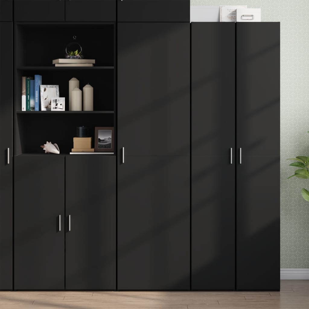 vidaXL Highboard Schwarz 50x42,5x185 cm Holzwerkstoff