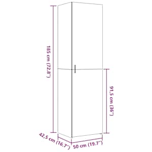 Skříň highboard kouřový dub 50 x 42,5 x 185 cm kompozitní dřevo - obrázek 10