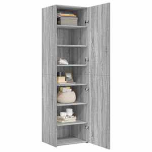 Skříň highboard šedá sonoma 50 x 42,5 x 185 cm kompozitní dřevo - obrázek 3
