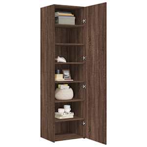 Skříň highboard hnědý dub 50 x 42,5 x 185 cm kompozitní dřevo - obrázek 3