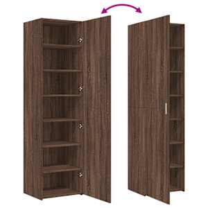 Skříň highboard hnědý dub 50 x 42,5 x 185 cm kompozitní dřevo - obrázek 7