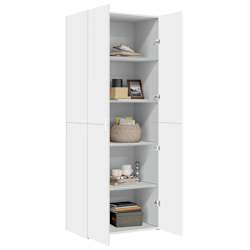 vidaXL Buffet haut blanc 70x42,5x185 cm bois d'ing&eacute;nierie