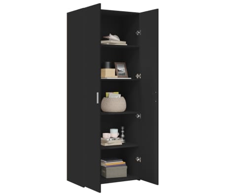 vidaXL Highboard Black 70x42.5x185 cm Engineered Wood