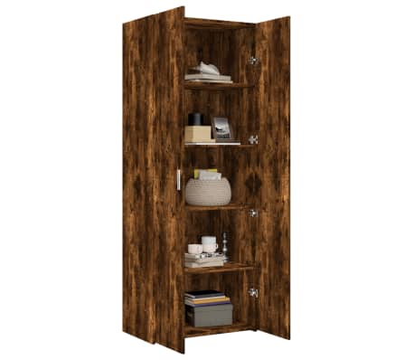 vidaXL Buffet haut chêne fumé 70x42,5x185 cm bois d'ingénierie