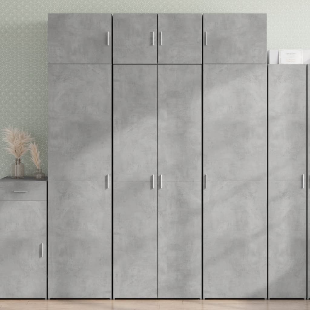 vidaXL Dulap înalt, gri beton, 70x42,5x185 cm, lemn prelucrat