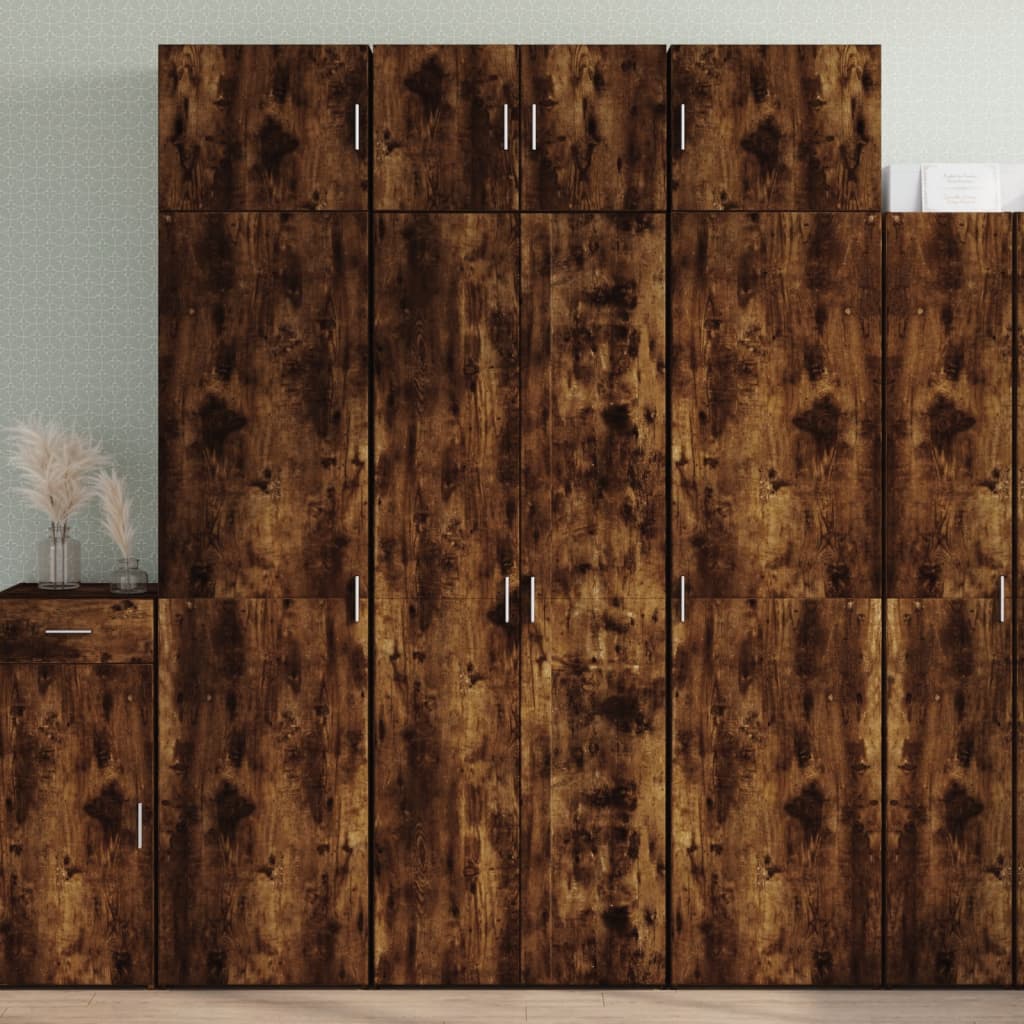 vidaXL Highboard Räuchereiche 70x42,5x185 cm Holzwerkstoff