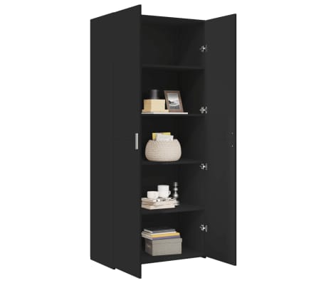 vidaXL Skř&iacute;ň highboard čern&aacute; 80 x 42,5 x 185 cm kompozitn&iacute; dřevo
