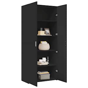 vidaXL Skř&iacute;ň highboard čern&aacute; 80 x 42,5 x 185 cm kompozitn&iacute; dřevo