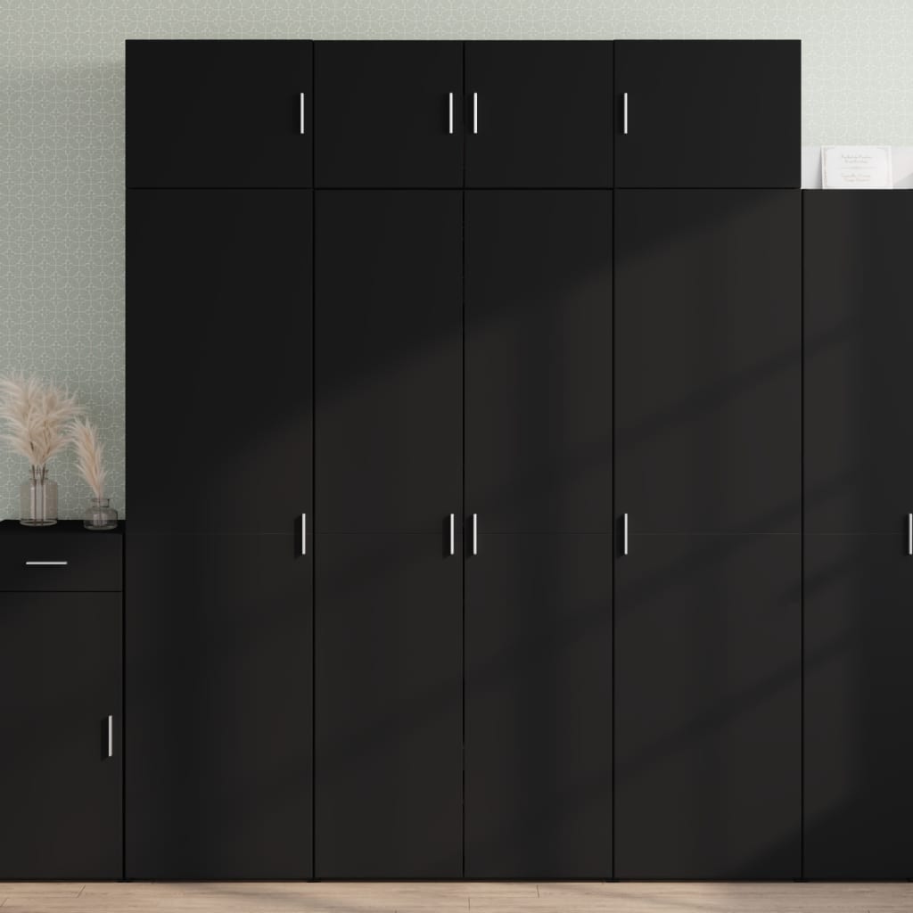 vidaXL Dulap înalt, negru, 80x42,5x185 cm, lemn prelucrat