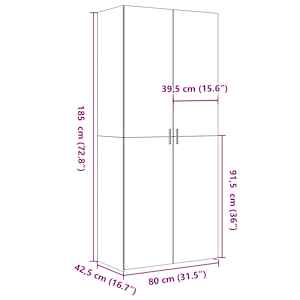 Skříň highboard betonově šedá 80x42,5x185 cm kompozitní dřevo - obrázek 9