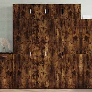 Skříň highboard kouřový dub 80 x 42,5 x 185 cm kompozitní dřevo - obrázek 1