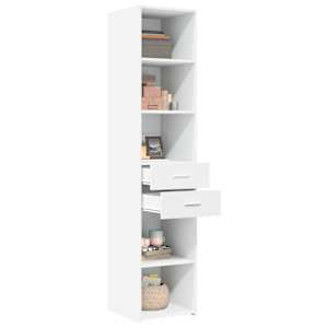 Skříň highboard bílá 40 x 42,5 x 185 cm kompozitní dřevo - obrázek 3