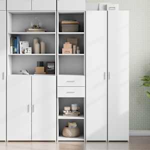 Skříň highboard bílá 40 x 42,5 x 185 cm kompozitní dřevo - obrázek 1