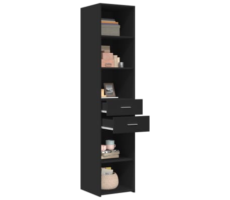 vidaXL Hoge kast 40x42,5x185 cm bewerkt hout zwart