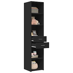 Skříň highboard černá 40 x 42,5 x 185 cm kompozitní dřevo - obrázek 3