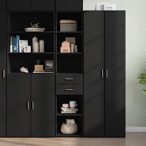 Skříň highboard černá 40 x 42,5 x 185 cm kompozitní dřevo - obrázek 1