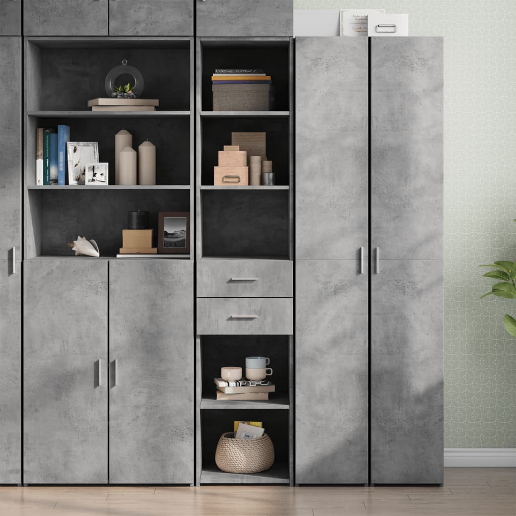 vidaXL Highboard Betongrau 40x42,5x185 cm Holzwerkstoff