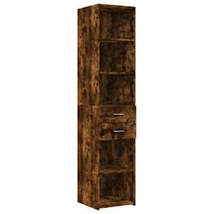 Skříň highboard kouřový dub 40 x 42,5 x 185 cm kompozitní dřevo - obrázek 2