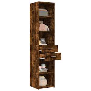 Skříň highboard kouřový dub 40 x 42,5 x 185 cm kompozitní dřevo - obrázek 3