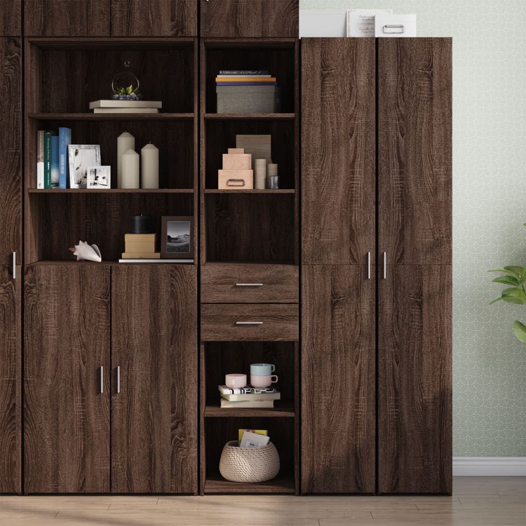 vidaXL Highboard Braun Eichen-Optik 40x42,5x185 cm Holzwerkstoff