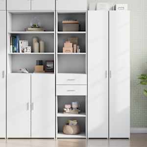 Skříň highboard bílá 45 x 42,5 x 185 cm kompozitní dřevo - obrázek 1