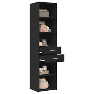 Skříň highboard černá 45 x 42,5 x 185 cm kompozitní dřevo - obrázek 3