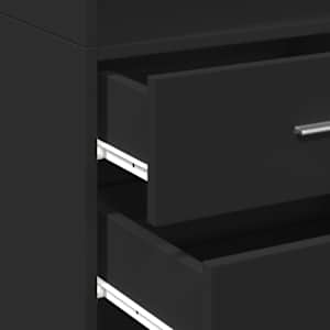Skříň highboard černá 45 x 42,5 x 185 cm kompozitní dřevo - obrázek 7