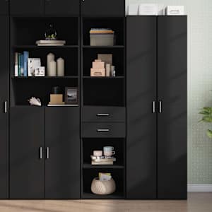 Skříň highboard černá 45 x 42,5 x 185 cm kompozitní dřevo - obrázek 1